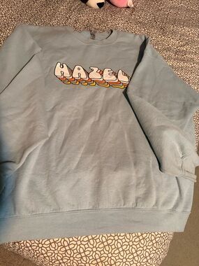 Haze Light Blue Graphic Crewneck Sweatshirt